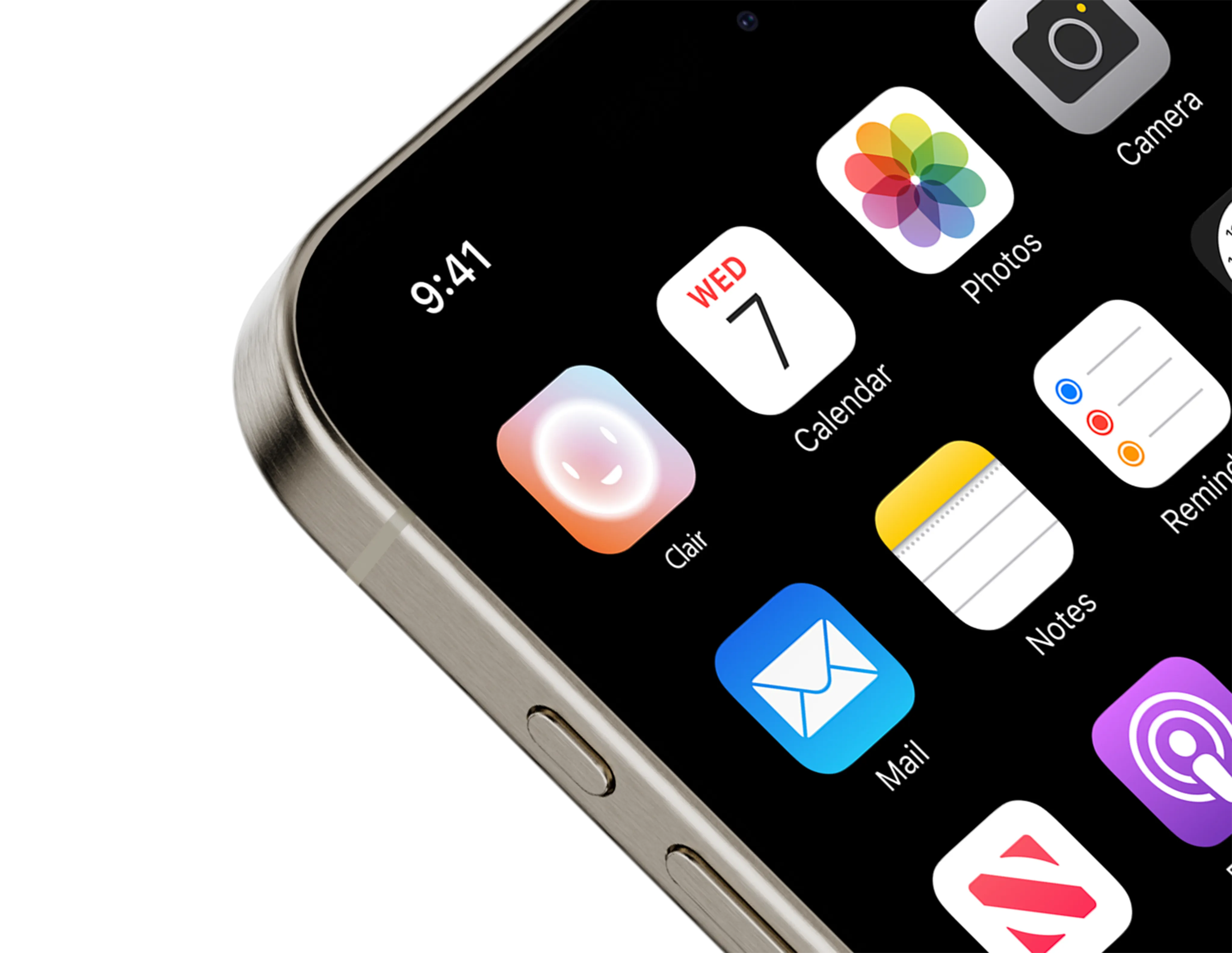 Clair app icon displayed on an iPhone home screen